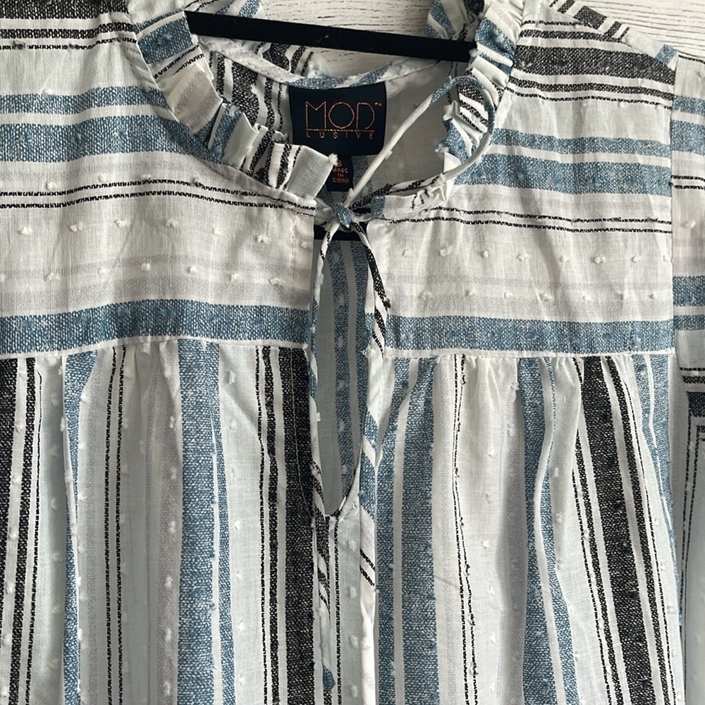 MOD Lusive Stripped Ruffle Top | SIZE S - Picture 3 of 7